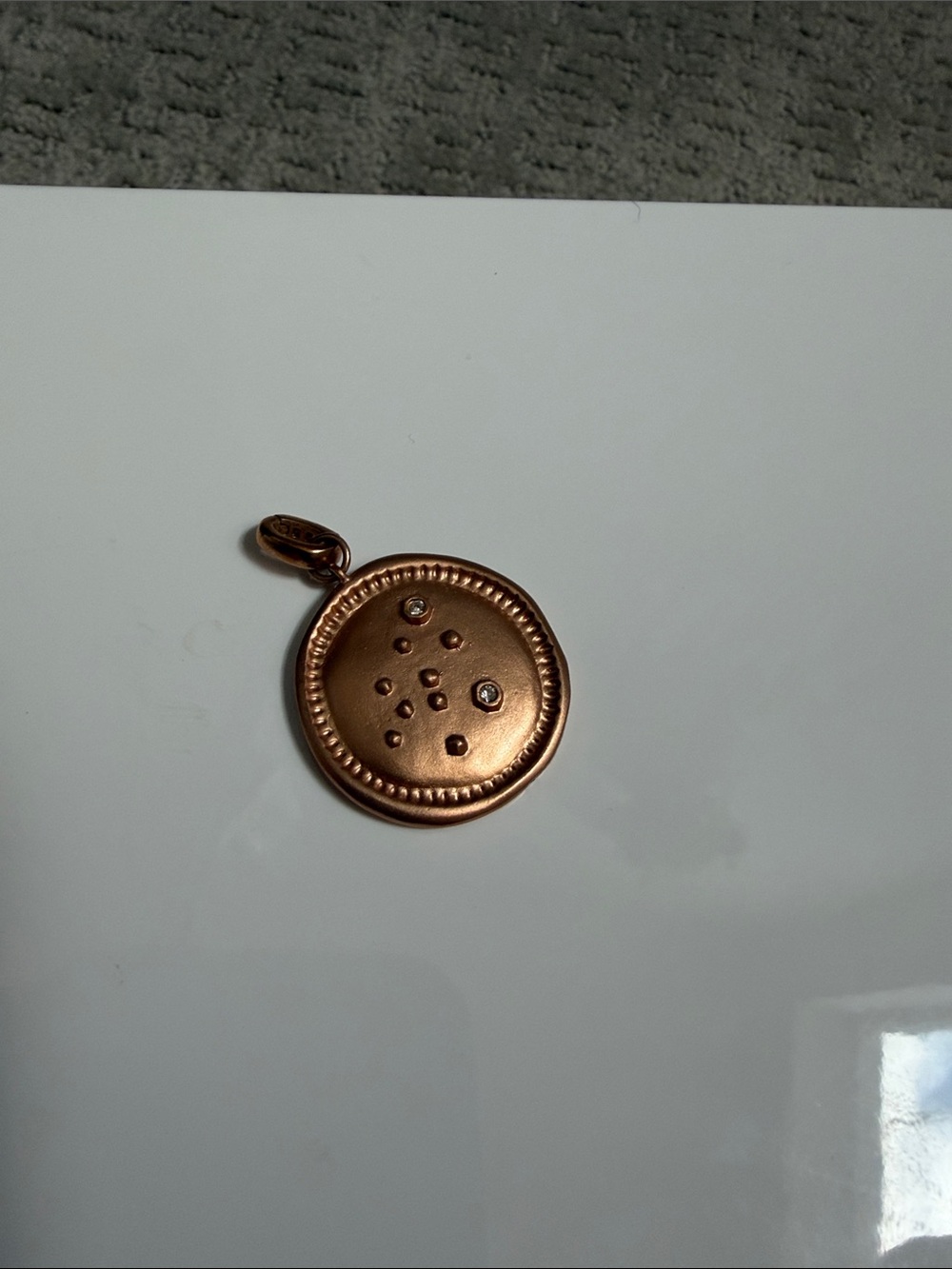 Kendra Scott Rose Gold Round Pendant with Crystal Dots